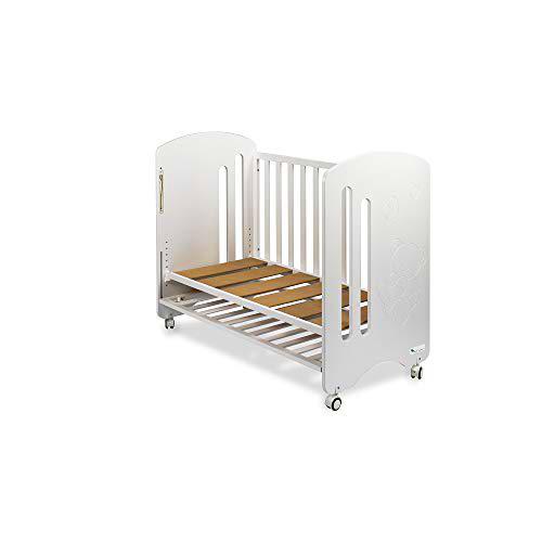 Interbaby - Cuna De Madera Blanca Osito Corazón, color Blanco, 5400 g